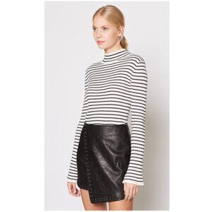 Joie Women's Gestina Pullover Sweater White Black Size XXS